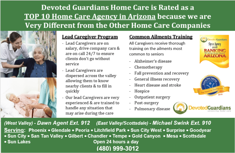 Devoted Guardians Home Care Rated a TOP 10 Home Care Agency in Arizona