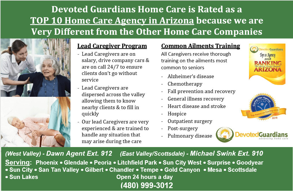 rated as a top 10 home care agency in arizona devoted guardians
